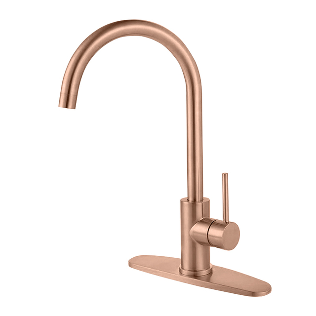 Traditional 304 Stainless Steel Rose Gold Single Handle Kitchen Faucet