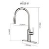 high end 304 Stainless Steel brushed nickel single handle pull down sprayer kitchen faucet