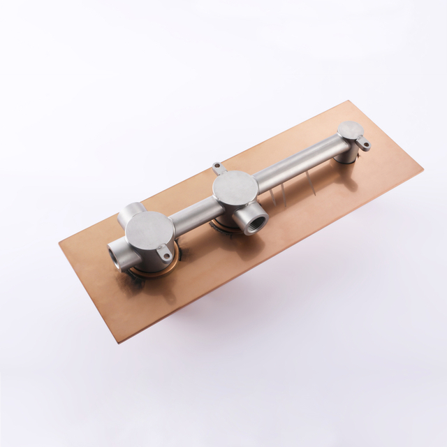 Modern 304 Stainless Steel Rose Gold Wall Mounted Bathroom Concealed Tub Shower Faucet Set