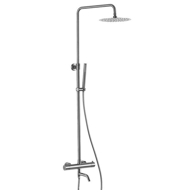 Modern Brushed Nickel Bathroom 3-function Thermostatic Shower Mixer Set