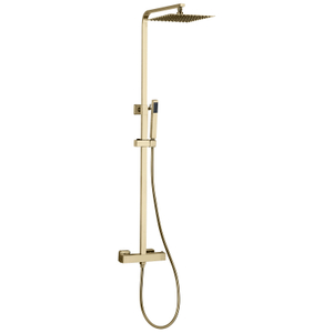 Modern 304 Stainless Steel Square brushed gold Bathroom Thermostatic Shower Mixer Set