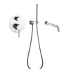 304 Stainless Steel chrome Wall Mounted Bathroom Concealed Bath And Shower Faucet Sets