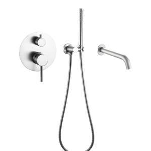 304 Stainless Steel chrome Wall Mounted Bathroom Concealed Bath And Shower Faucet Sets