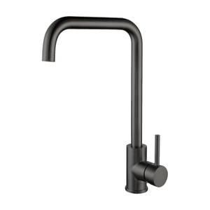 304 Stainless Steel Gun Black Single Hole Kitchen Sink Faucet