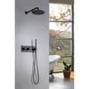 Modern 304 Stainless Steel Black Wall Mounted Bathroom Concealed Shower Mixer Set