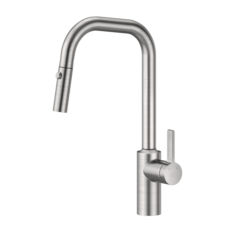 304 stainless steel brushed Pull out kitchen mixer faucet