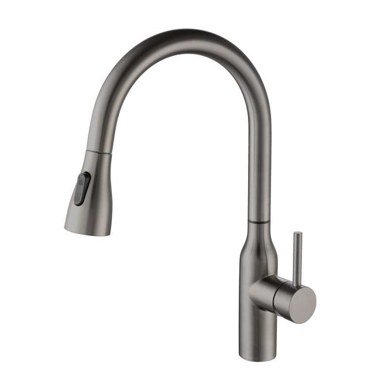 304 stainless steel gun grey Touch sensor Pull out kitchen mixer faucet