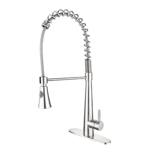 Modern chrome Single Handle Single Hole Spring Pull Down Kitchen Faucet