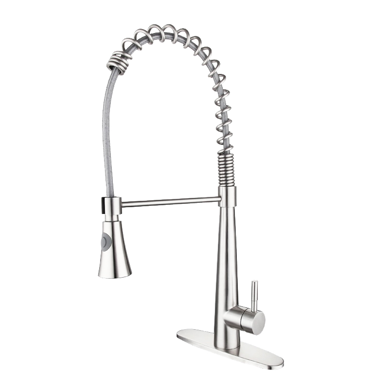 304 stainless steel Pull out kitchen mixer faucet