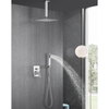modern 304 Stainless Steel Brushed Nickle square Hot Cold Mixer in Wall Mounted Rain Concealed Bathroom Shower Set