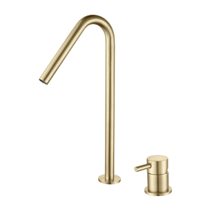 Modern 304 Stainless Steel Brushed Gold Two Hole Separate Handle Bathroom Basin Faucet