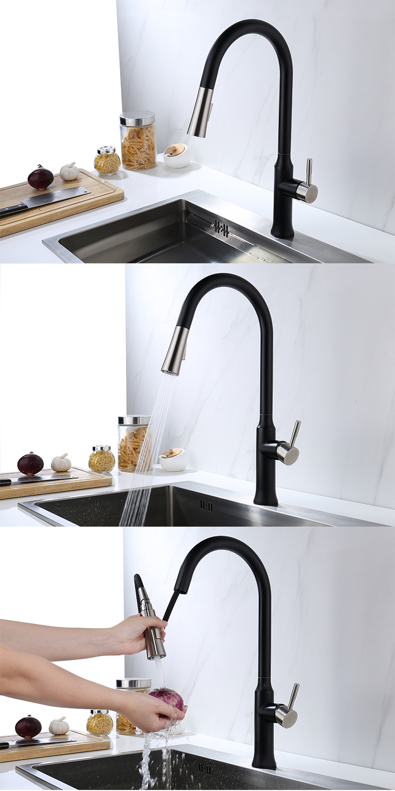 Pull out kitchen mixer faucet