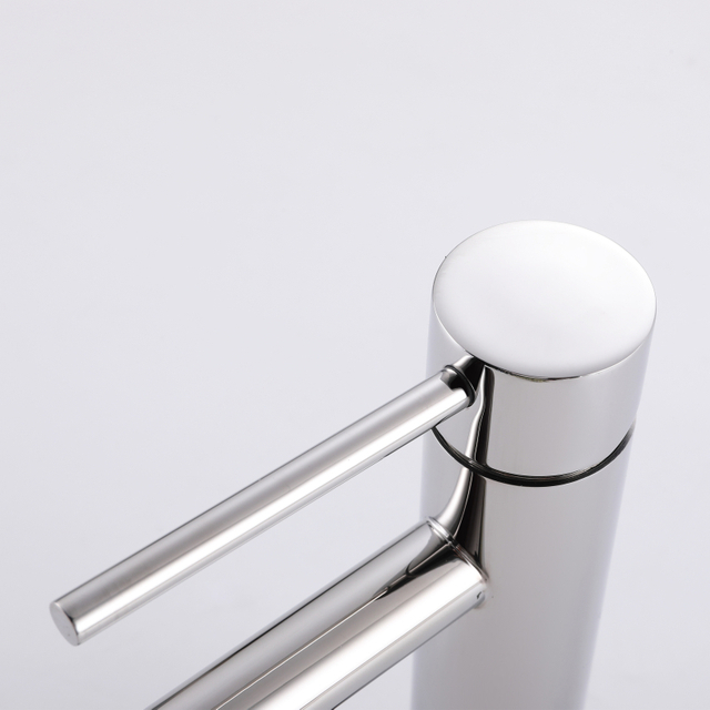 CUPC Certified High Quality 304 Stainless Steel Chrome Bathroom Single Handle Basin Faucet