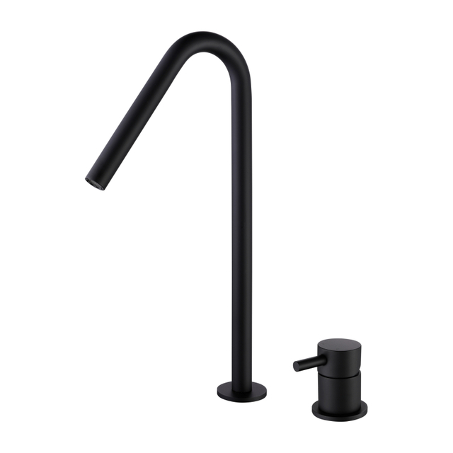 Modern 304 Stainless Steel Matte Black Two Hole Separate Handle Bathroom Basin Faucet