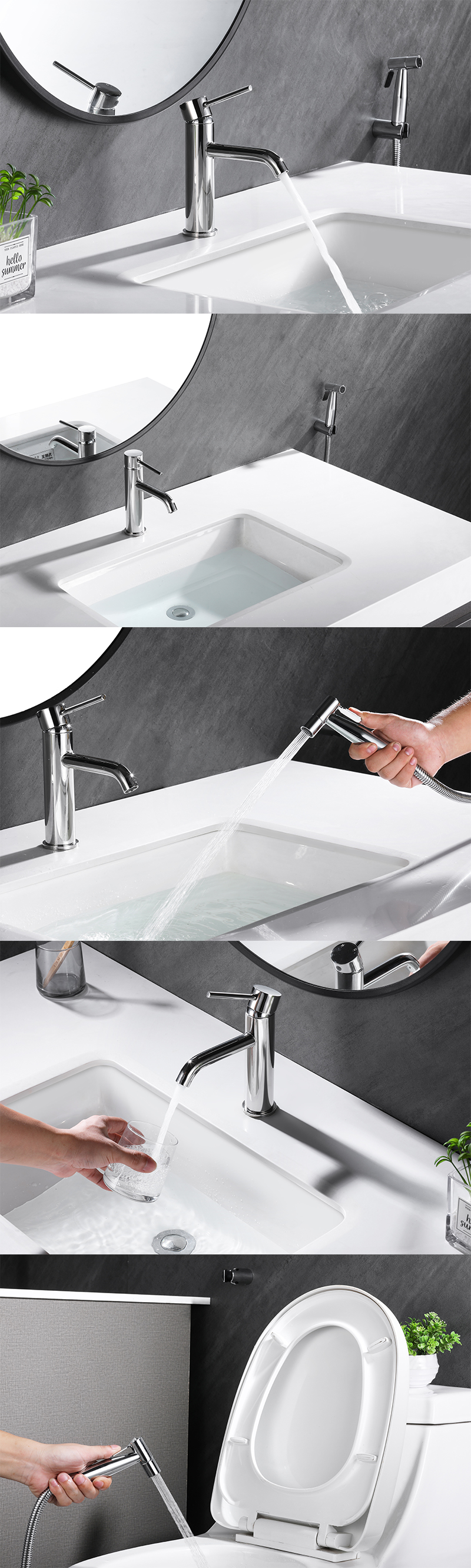bathroom faucet with bidet spray