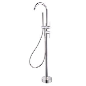 CUPC High Quality 304 Stainless Steel Hot And Cold Mixed Multi-functional Chrome Bathroom Floor Shower Free Standing Bathtub Faucet