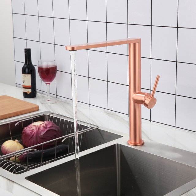 High End 304 Stainless Steel Copper Rose Gold Ultra-thin Kitchen Sink Faucets