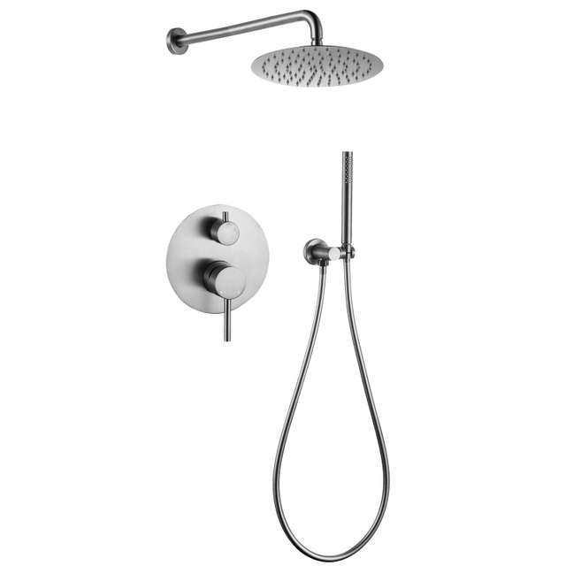 CUPC High Quality 304 Stainless Steel Brushed Wall Mounted Bathroom Concealed Mixer Shower Set