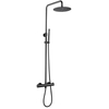 White Modern 304 Stainless Steel Gun Black Bathroom Thermostatic Shower Mixer Set 