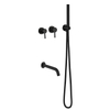 Black Wall Mounted 304 Stainless Steel Bathroom Shower And Tub Faucet Sets