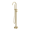 NEW 304 Stainless Steel Brushed Gold Hot And Cold Mixed Multi-functional Bathroom Floor Shower Free Standing Bathtub Faucet