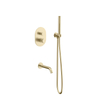 NEW 304 Stainless Steel Brushed Gold Bathroom Concealed Thermostatic Head Shower Set