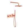 NEW 304 Stainless Steel copper rose gold Wall Mounted Bathroom Concealed Shower Mixer Set