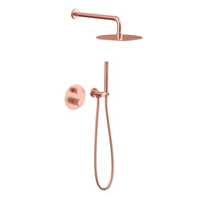 NEW 304 Stainless Steel copper rose gold Wall Mounted Bathroom Concealed Mixer Shower Set