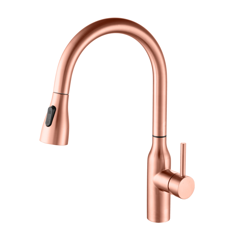 304 stainless steel Sour copper rose gold Touch sensor Pull out kitchen mixer faucet