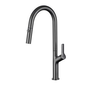 304 Stainless Steel Gun Grey Ycfaucet 360 Degrees Kitchen Faucet with Pull Down Sprayer