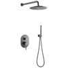 Wall Mounted Hidden 304 Stainless Steel Gun Grey Rainfall Bathroom Shower Mixer Set 