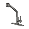 Modern Gun Grey Single Handle Single Hole Pull Out Kitchen Faucet
