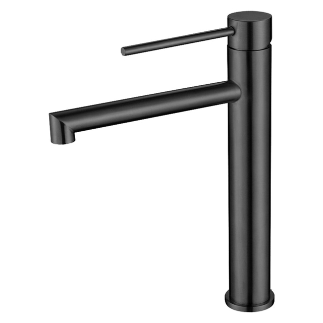 304 Stainless Steel Gun Black One Handle Bathroom Vessel Sink Faucets