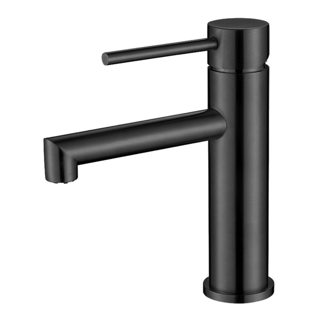 Gun Black 304 Stainless Steel Single Hole Bathroom Vessel Sink Faucets
