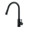 Modern Matte Black Single Handle Pull Down Touch Sensor Kitchen Faucet