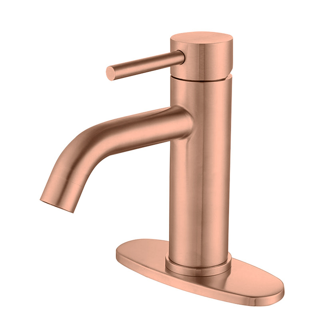 304 Stainless Steel Rose Gold Bathroom Sink Faucet