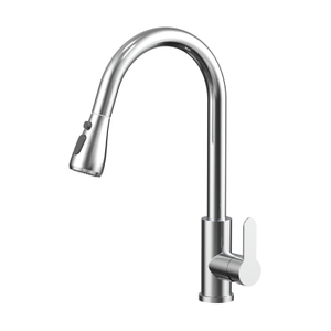 CUPC High Quality Modern 304 Stainless Steel Chrome Single Hole Pull Out Kitchen Mixer Faucet