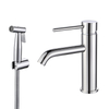 304 Stainless Steel Bathroom nickel Basin Faucet with Bidet Spray