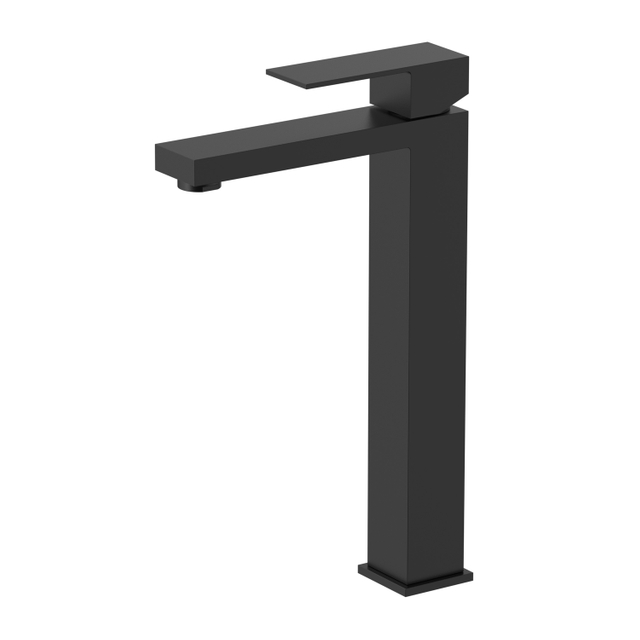 CUPC Certified High Quality Square 304 Stainless Steel Black Bathroom Basin Tall Waist Faucet
