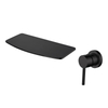 304 Stainless Steel Matte Black Wall Mount Waterfall Single Handle Bathroom Sink Faucets
