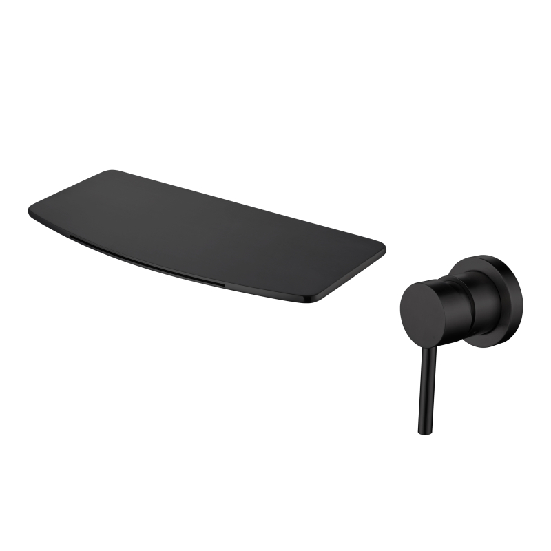 Matte Black Stainless Steel wall mount waterfall faucet