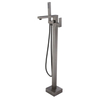 CUPC High Quality Square 304 Stainless Steel Gun Grey Multi-functional Bathroom Floor Shower Free Standing Bathtub Faucets 