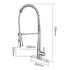 Modern Brushed Nickel Single Handle Single Hole spring pull down kitchen faucet