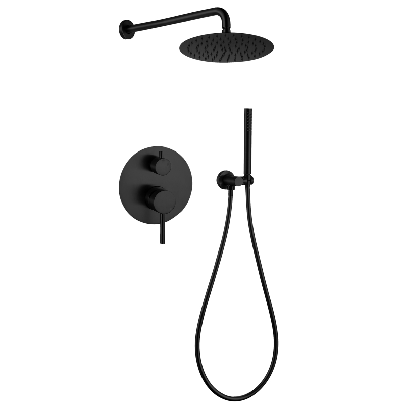 304 stainless steel matte black Concealed Shower Set