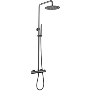 Modern 304 Stainless Steel Gun Grey Bathroom Thermostatic Shower Mixer Set