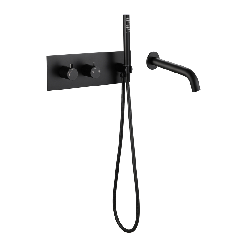 304 stainless steel matte black Concealed Shower Set
