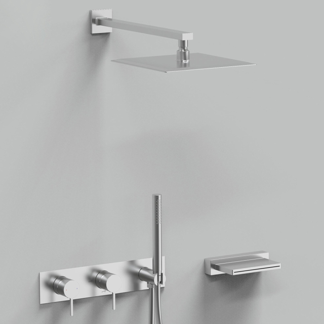304 Stainless Steel Brushed Nickel Bathroom in Wall bath and shower faucet sets