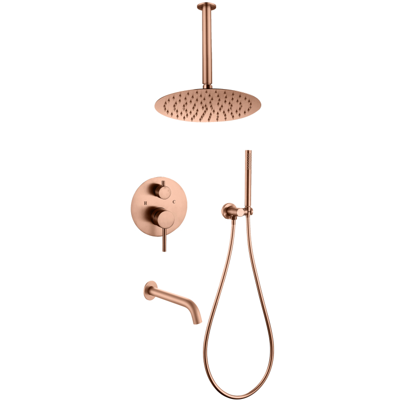 304 stainless steel rose gold Concealed Shower Set
