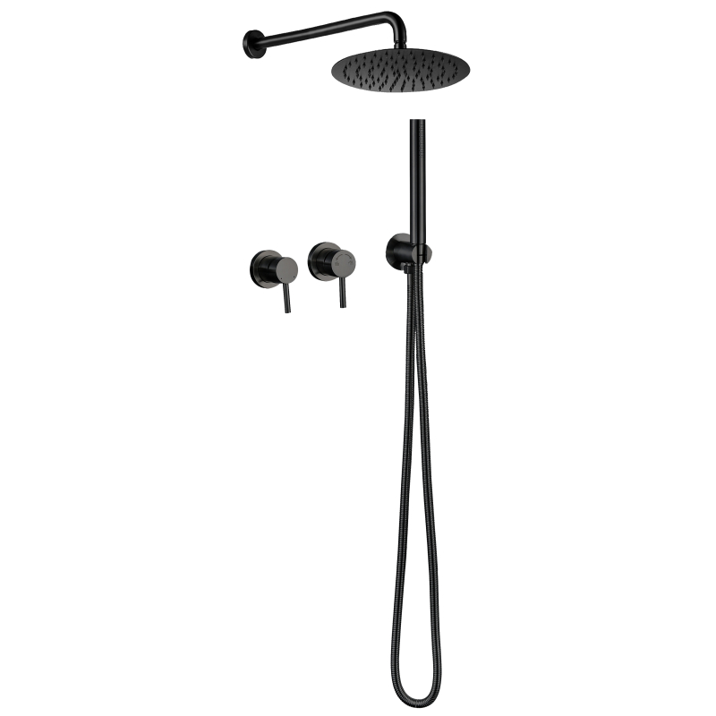 304 stainless steel gun black Concealed Shower Set
