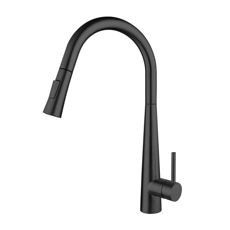 304 stainless steel matte black Touch sensor Pull out kitchen mixer faucet